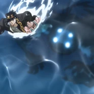 Dark Blue Moon debajo de Jotaro y Anne