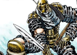 Caballero cargando varios anillos.