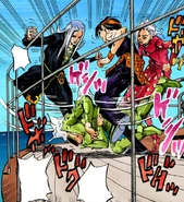 Abbacchio pateando a Mario Zucchero