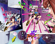 Wu attacking Yasuho using Mitsuba's Stand