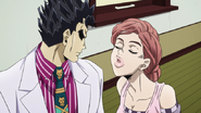 Kira glares at Shinobu's kiss