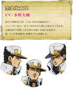 Diseño del rostro de Jotaro en la Parte 5.