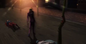 El cuerpo de Ghiaccio frente a Giorno.