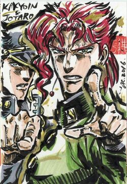 I wanted to draw Kakyoin. And the scene in the OVA where we see