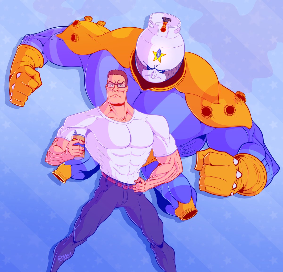 Propane Nightmare is a Close-Range stand with similar stature to the user, Hank...