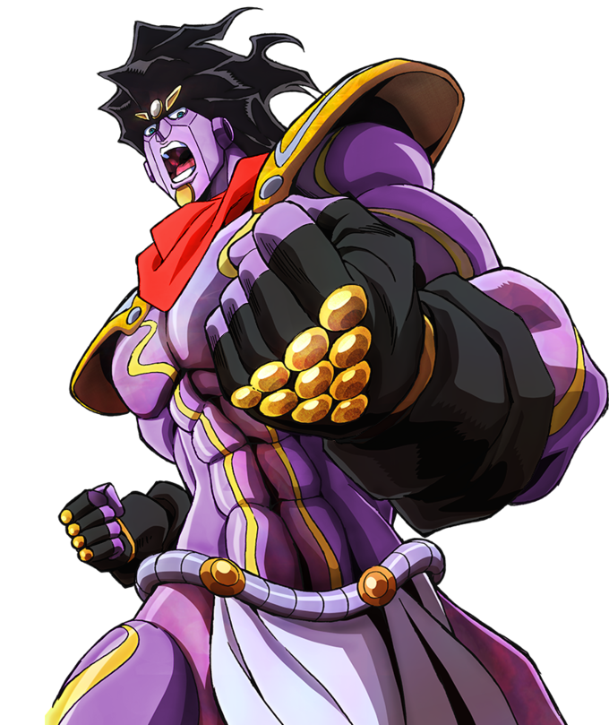 Jojo Jotaro Kujo Star Platinum Wearing Blue Shirt And Coat With