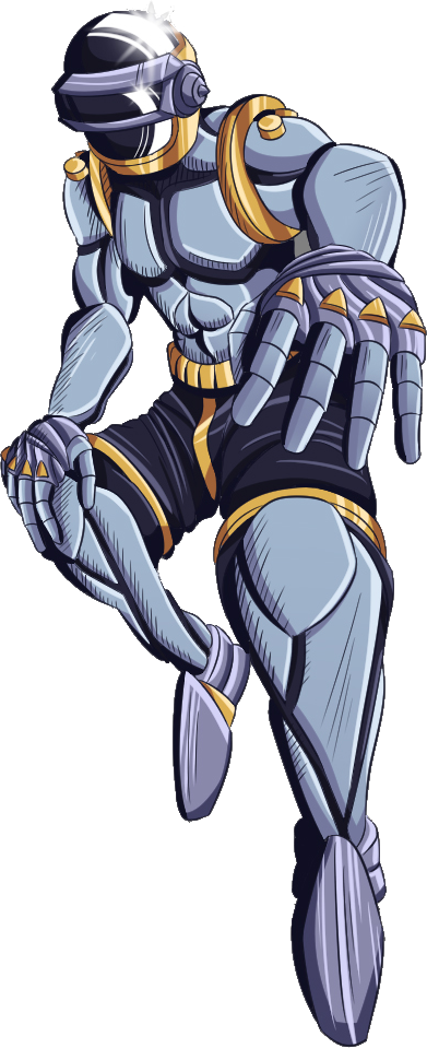 Make a jojo bizarre adventure stand that is muscular, robotic with