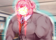 Buffsuki powering up after consuming the cupcakes.