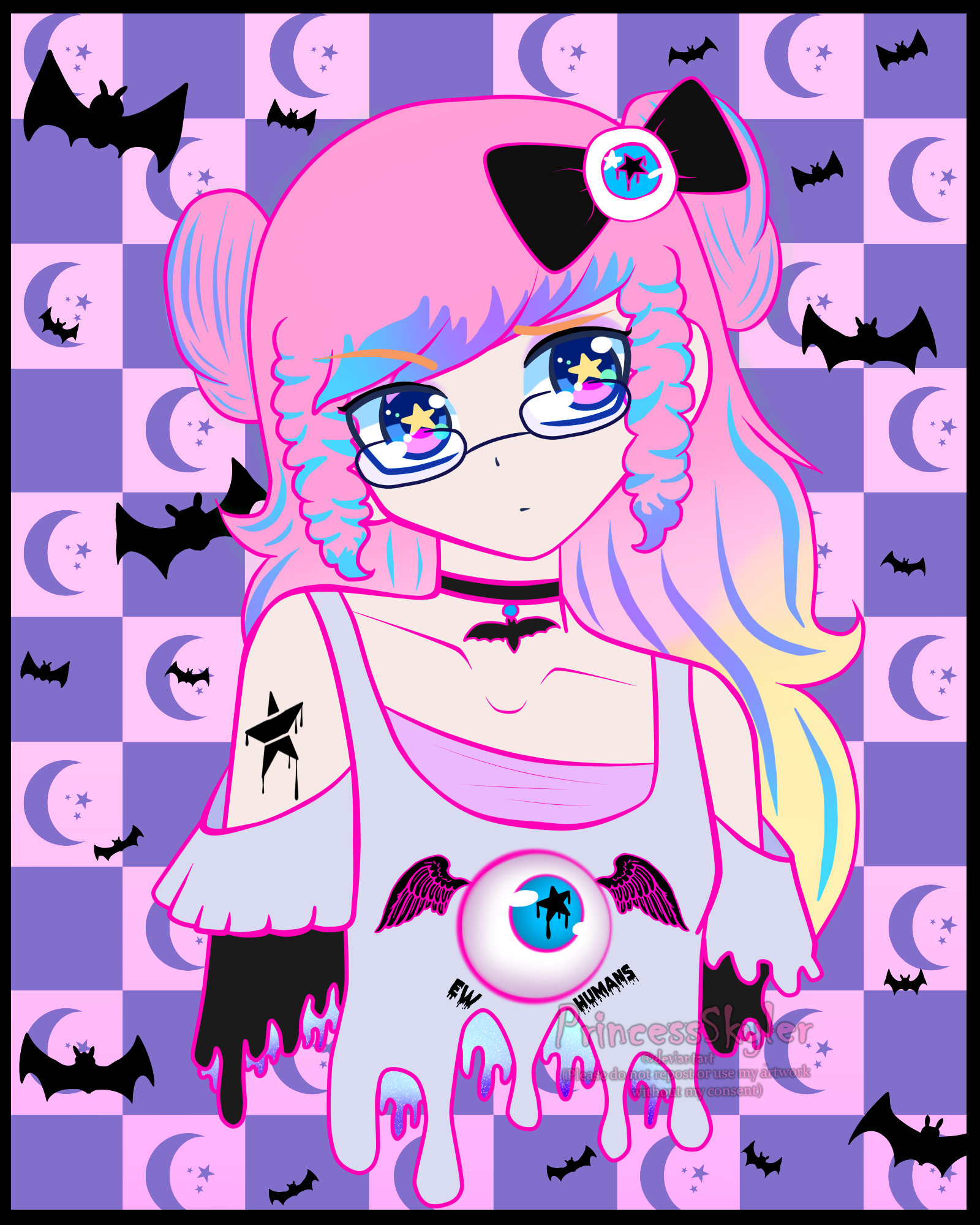 Cute Pastel Goth Dead Inside Kawaii Anime Girl Digital Art by The