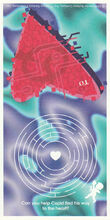 Valentine #1 & #5 back, a maze with a heart in the center, "Can you help cupid find his way to the heart?"