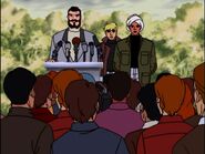 Dr. Quest, Hadji, and Jonny at a press conference