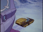 Exiting the Chinook helicopter, still compact (tracks together, cab raised)