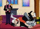 Race intervenes by restraining Phil, with Anubis suddenly there
