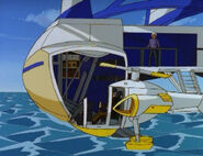Dr. Quest taking the mini-chopper in In the Wake of Mary Celeste