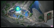 Concept art pokoju z portalem w Forcie Maria