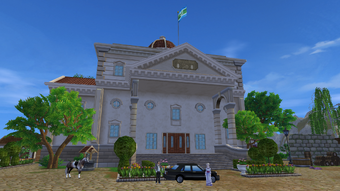 The manor as seen on the outside.