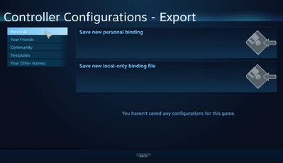 Exporting config menu