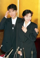 Hidemiyakkun.jpg (92 KB) With wife Ishikawa Hidemi in 1990.