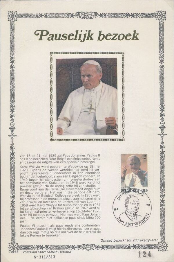 Belgium 1985 Visit of Pope John Paul II SPa