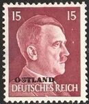 German Occupation-Russia Ostland 1941 Stamps of German Reich Overprinted in Black i