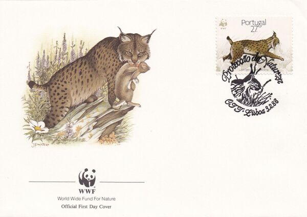 Portugal 1988 WWF Iberian Lynx (Lynx pardina) FDCc