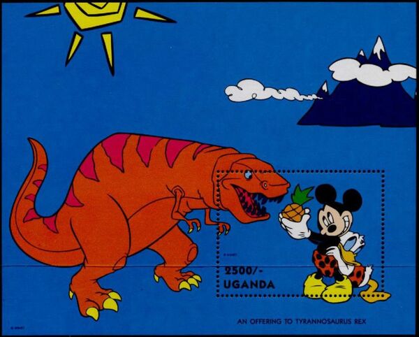Uganda 1993 Mickey Mouse and Friends with Dinosaurs i