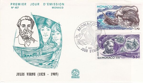 Monaco 1978 Birth Sesquicentennial of Jules Verne FDCh