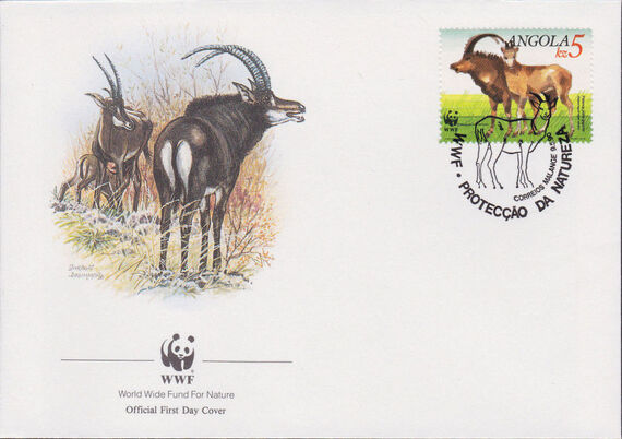 Angola 1990 WWF - Giant Sable Antelope FDCb