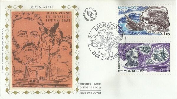 Monaco 1978 Birth Sesquicentennial of Jules Verne FDCd