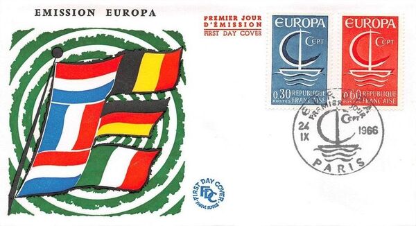 France 1966 EUROPA FDCa