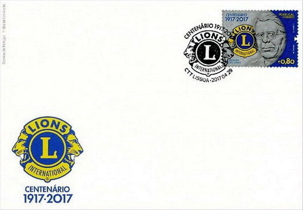Portugal 2017 100 Years of Service of Lions Clubs International FDCa