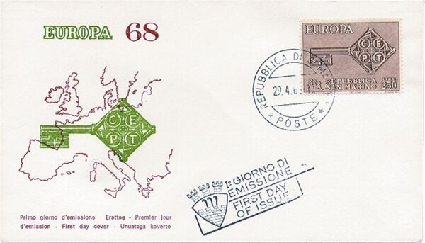 San Marino 1968 Europa FDCn