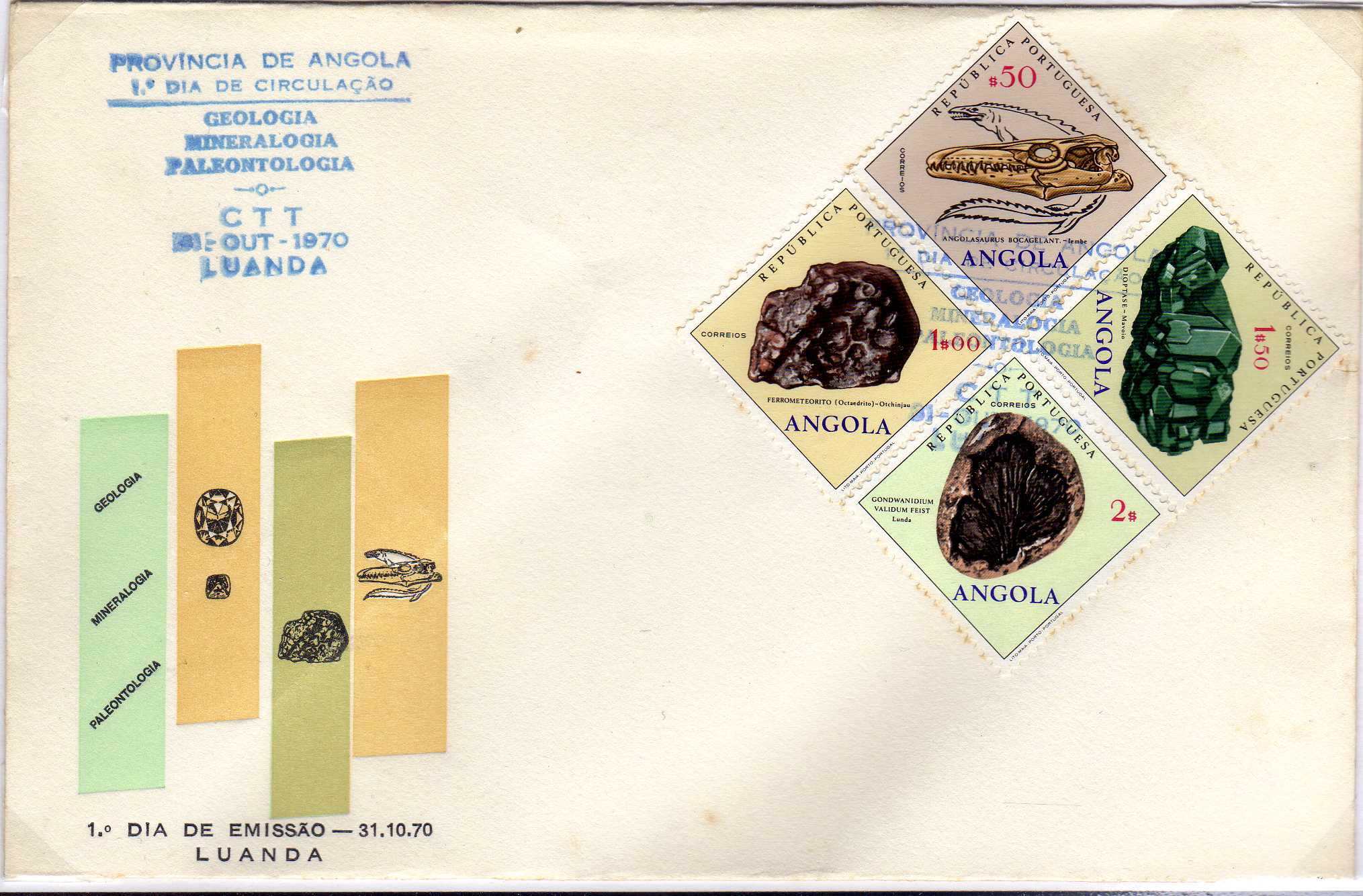 FDC - PORTUGAL FIRST DAY COVER CONGRESS HISPANO-LUSO-AMERICANO DE GEOLOGIA  ECONOMICA - GEOLOGY MINERAL STAMP