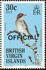 British Virgin Islands 1986 Birds Ovptd