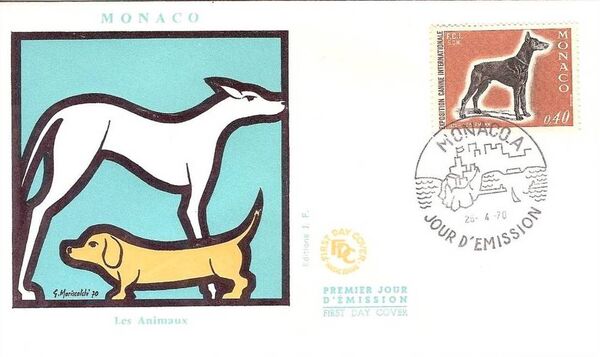 Monaco 1970 International Dog Show, Monte Carlo FDCd