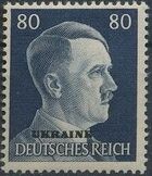 German Occupation-Ukraine 1941 Stamps of German Reich Overprinted in Black r