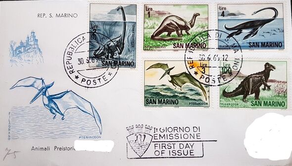 San Marino 1965 Dinosaurs FDCu