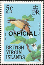 British Virgin Islands 1986 Birds Ovptd