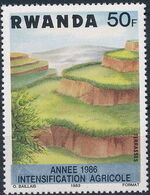 Rwanda 1986 Soil Erosion Prevention (Surcharged and Overprinted) g