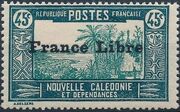 New Caledonia 1941 Definitives of 1928 Overprinted in black "France Libre" m