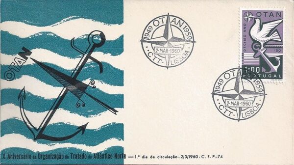 Portugal 1960 10th Anniversary of NATO FDCb