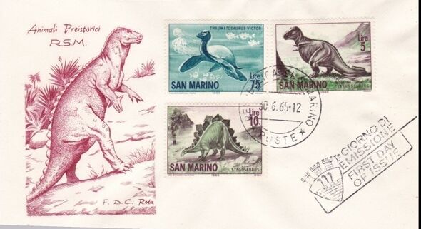 San Marino 1965 Dinosaurs FDCl