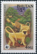 Bhutan 1984 WWF - Golden Langur d