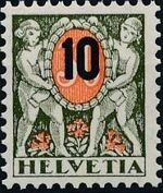 Switzerland 1937 Postage Due Stamps of 1924 Surcharged with New Values b