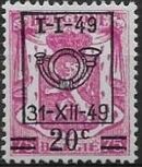 Belgium 1949 Coat of Arms, Precanceled and Surcharged e
