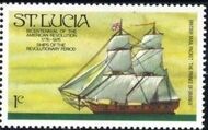 St Lucia 1976 200th Anniversary of American Revolution - Revolutionary Era Ships b