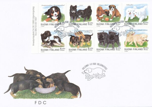 Finland 1998 Puppies FDCa