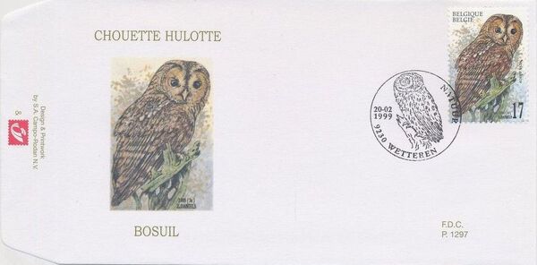 Belgium 1999 Owls FDCc