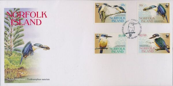 Norfolk Island 2004 WWF Sacred Kingfisher FDCa