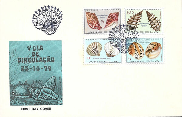 Angola 1974 Sea Shells FDCb